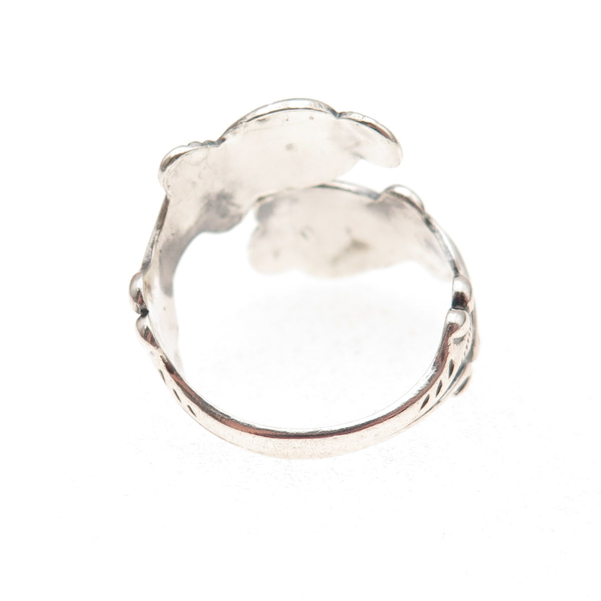 Avon 925 Sterling Silver Vintage Treasured Heart Adjustable Spoon Ring Size 8