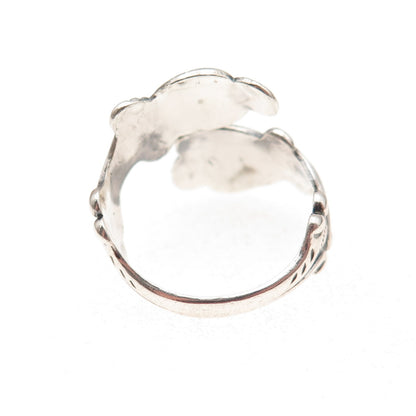 Avon 925 Sterling Silver Vintage Treasured Heart Adjustable Spoon Ring Size 8