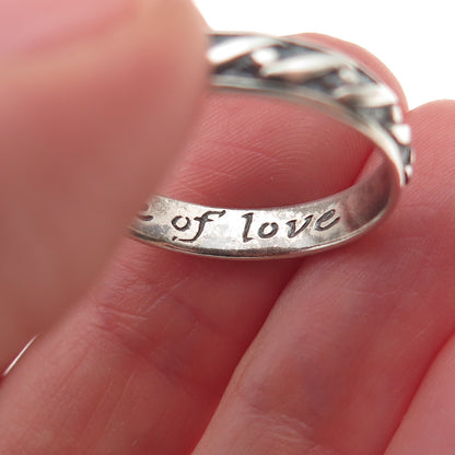Laurel Elliot Sterling Silver Vintage Hope is The Life of Love Band Ring Size 9