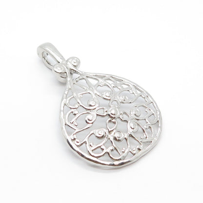 925 Sterling Silver Vintage Ornate Pendant