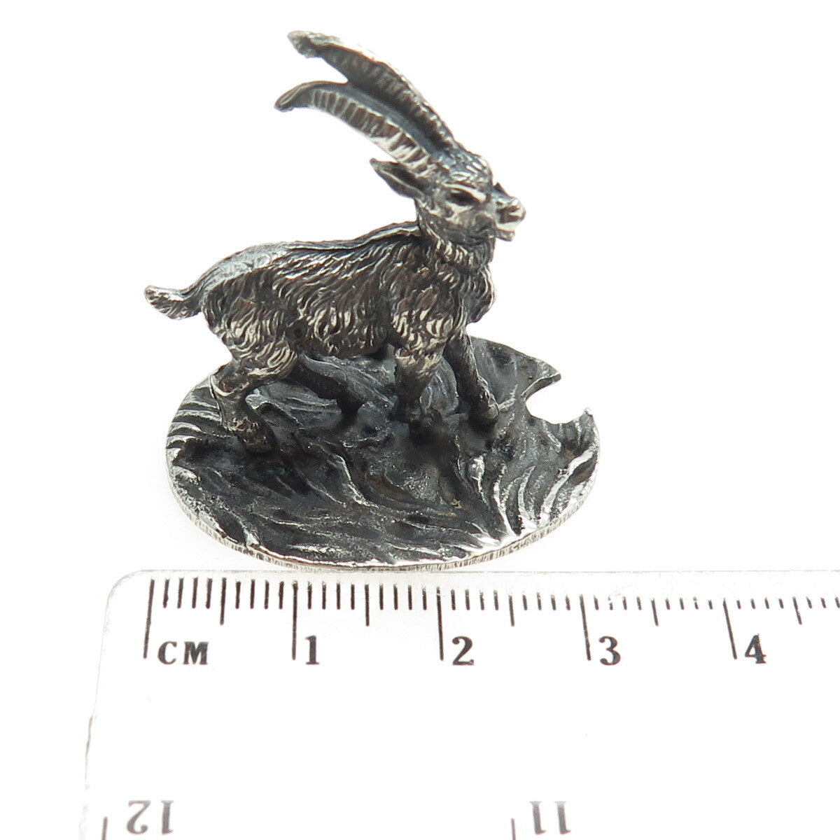 FRANCESCO CAPUTO 800 Silver Antique Italy Goat Oxidized Miniature Figurine