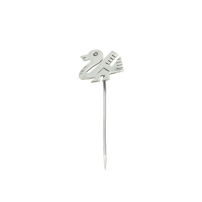925 Sterling Silver Vintage Southwestern Tribal Duck Bird Lapel Pin