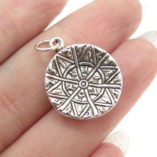 SUN WEST 925 Sterling Silver Vintage Southwestern Sun Flower Charm Pendant