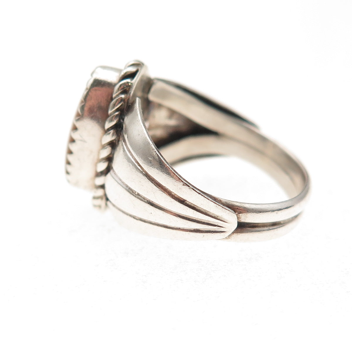 Old Pawn 925 Sterling Silver Vintage Southwestern MOP Tribal Ring Size 5.75