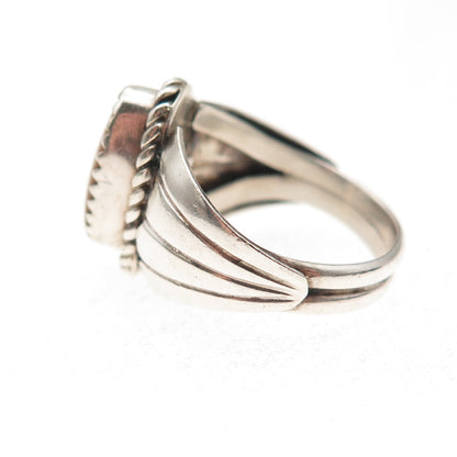 Old Pawn 925 Sterling Silver Vintage Southwestern MOP Tribal Ring Size 5.75
