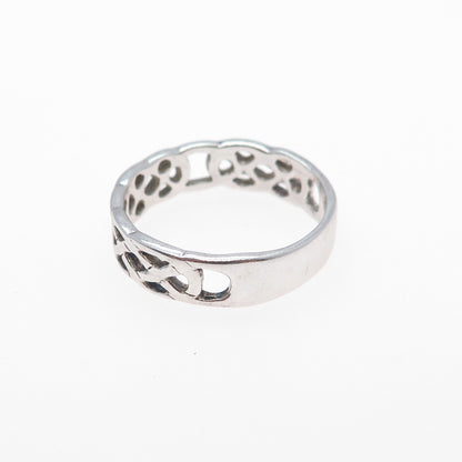 CELLINI 925 Sterling Silver Vintage Celtic Knot Band Ring Size 8.25