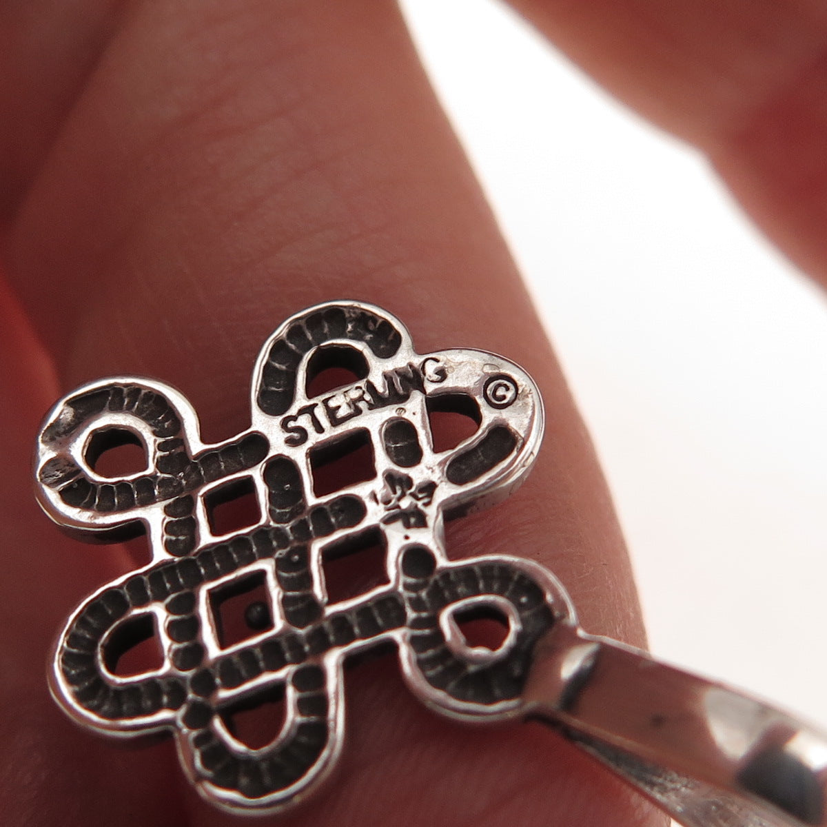 Sunwest 925 Sterling Silver Vintage Celtic Knot Oxidized Charm Pendant