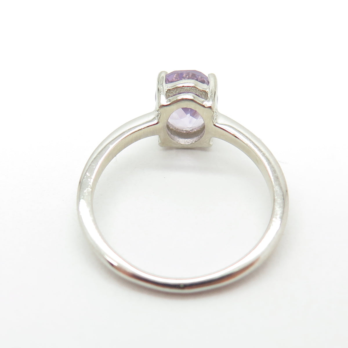 DAZZLERS 925 Sterling Silver Real Amethyst Gemstone Ring Size 5