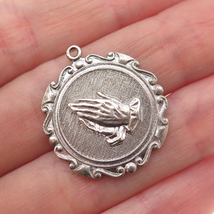 925 Sterling Silver Vintage Prayer Hands Oxidized Charm Pendant