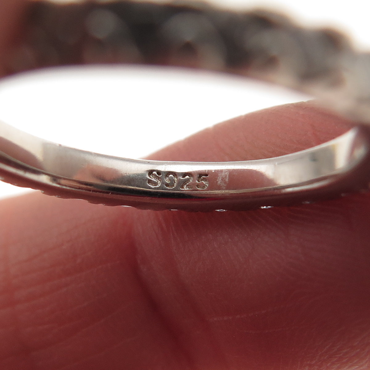 925 Sterling Silver Round-Cut C Z Eternity Band Ring Size 7.25