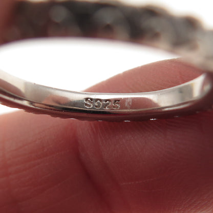 925 Sterling Silver Round-Cut C Z Eternity Band Ring Size 7.25