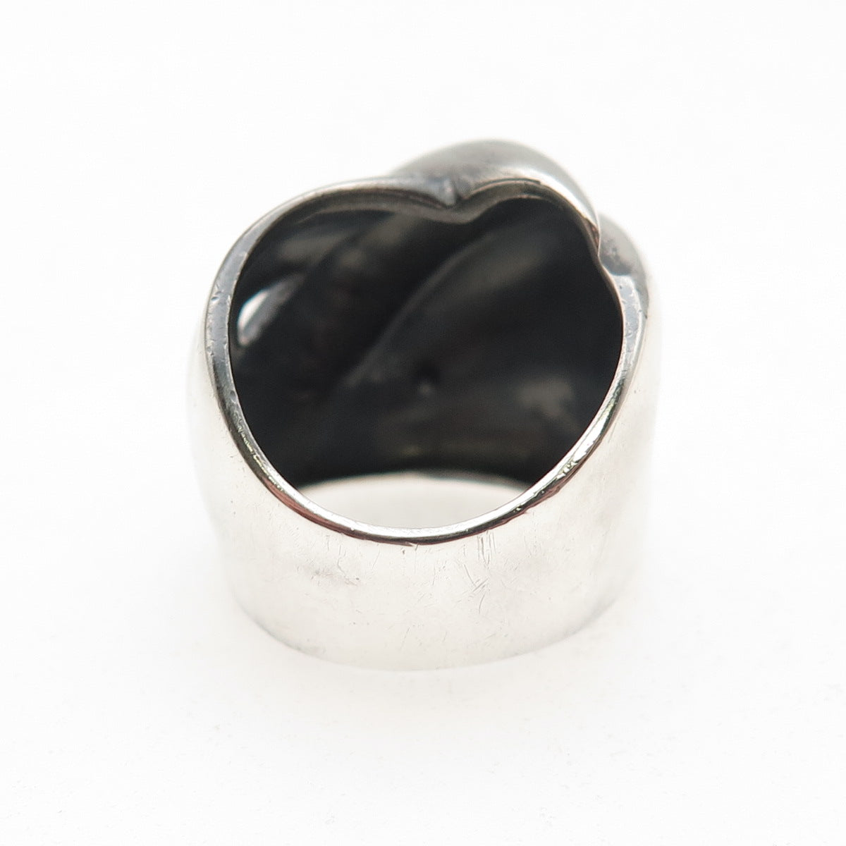 925 Sterling Silver Vintage Modernist Oxidized Ring Size 5.25