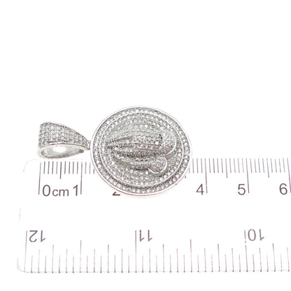 925 Sterling Silver Round-Cut C Z Prayer Hands Sparkle Charm Pendant