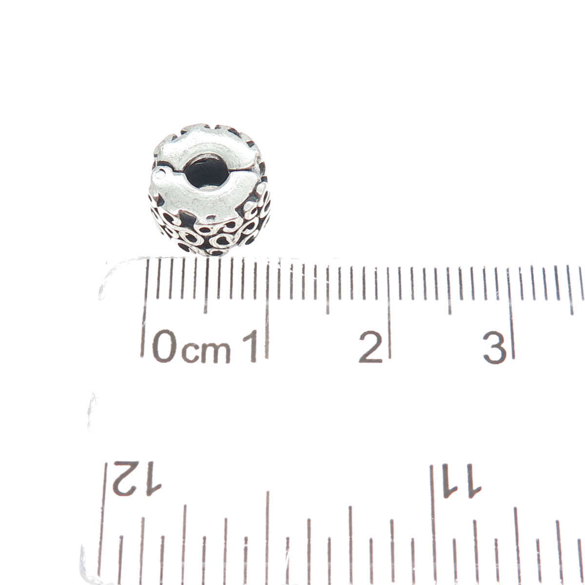 PANDORA 925 Sterling Silver Swirl Oxidized Clip Charm