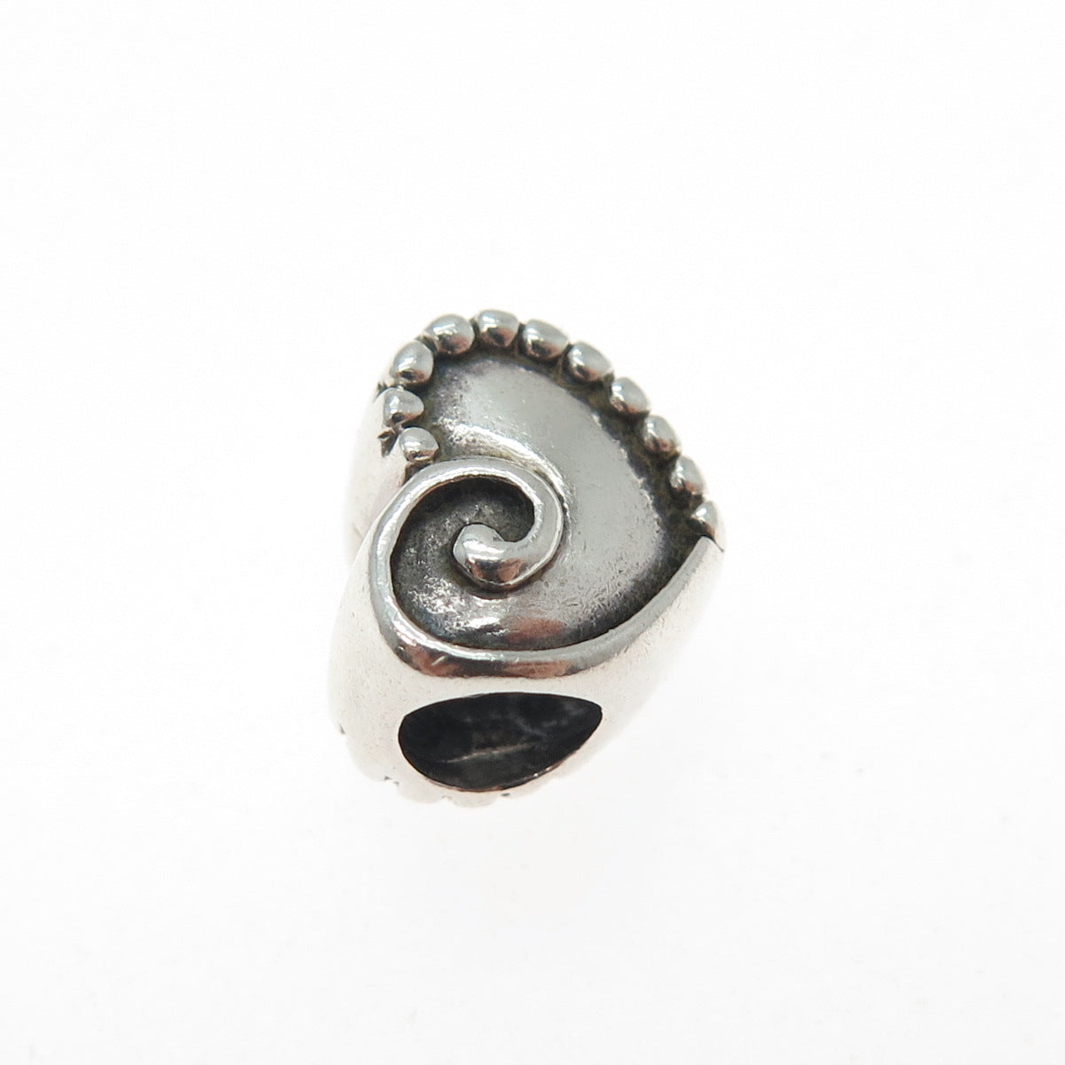 PAGODA PGDA 925 Sterling Silver Vintage Heart Bead Charm