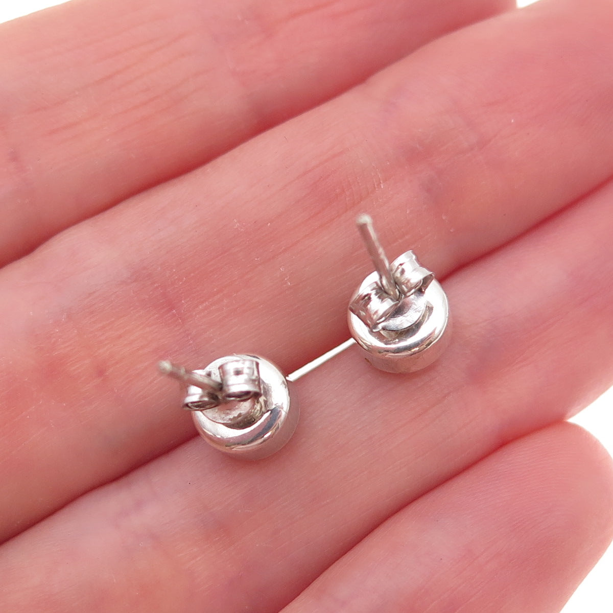 Old Pawn Sterling Silver Vintage Southwestern Lapis & MOP Yin Yang Stud Earrings