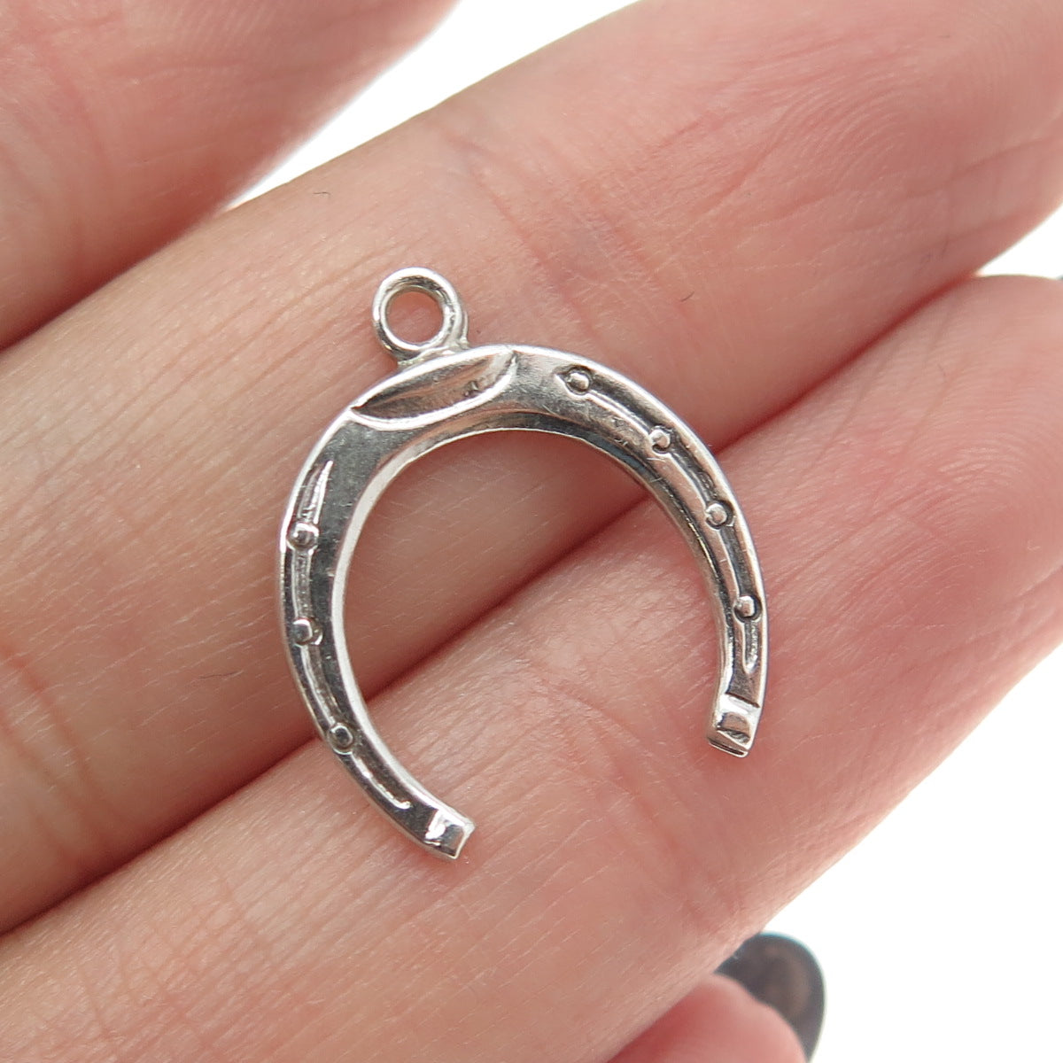 925 Sterling Silver Antique Art Deco Horseshoe For Good Luck Charm Pendant