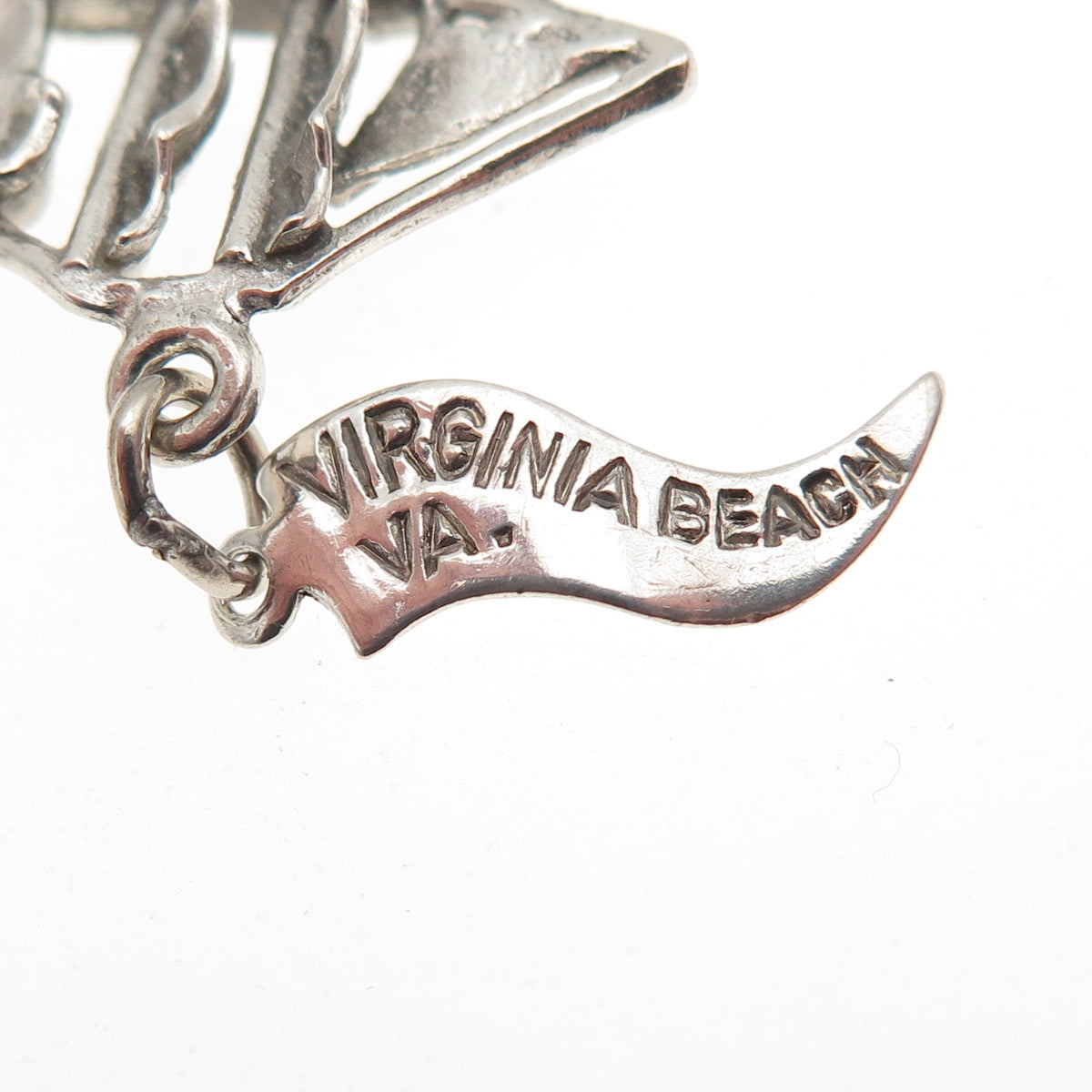 Pacific Jewelry Sterling Silver Vintage Virginia Beach Sailing Ship Mini Pendant