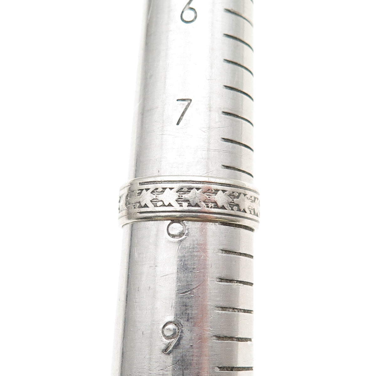 Uncas 925 Sterling Silver Antique Art Deco Oxidized Band Ring Size 8