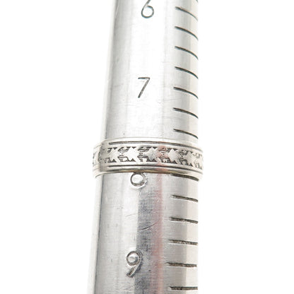 Uncas 925 Sterling Silver Antique Art Deco Oxidized Band Ring Size 8