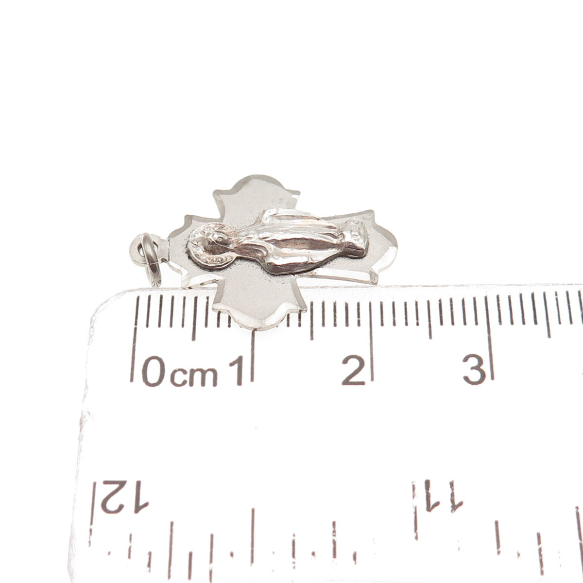 CHAPEL 925 Sterling Silver Antique Art Deco Crucifix Cross Mini Charm Pendant