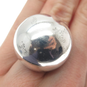 925 Sterling Silver Vintage Mexico Modernist Dome Adjustable Ring Size 6.5
