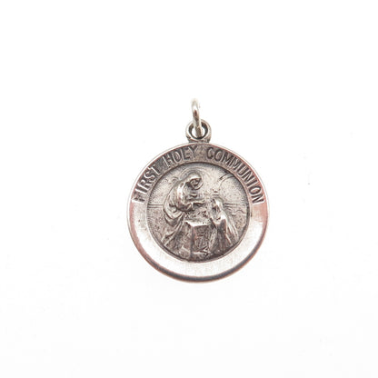 925 Sterling Silver Vintage First Holy Communion Mini Charm Pendant
