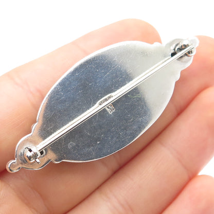 TSJC TOM JENNY SCHLECHT Old Pawn 925 Sterling Silver Vintage Agate Pin Brooch
