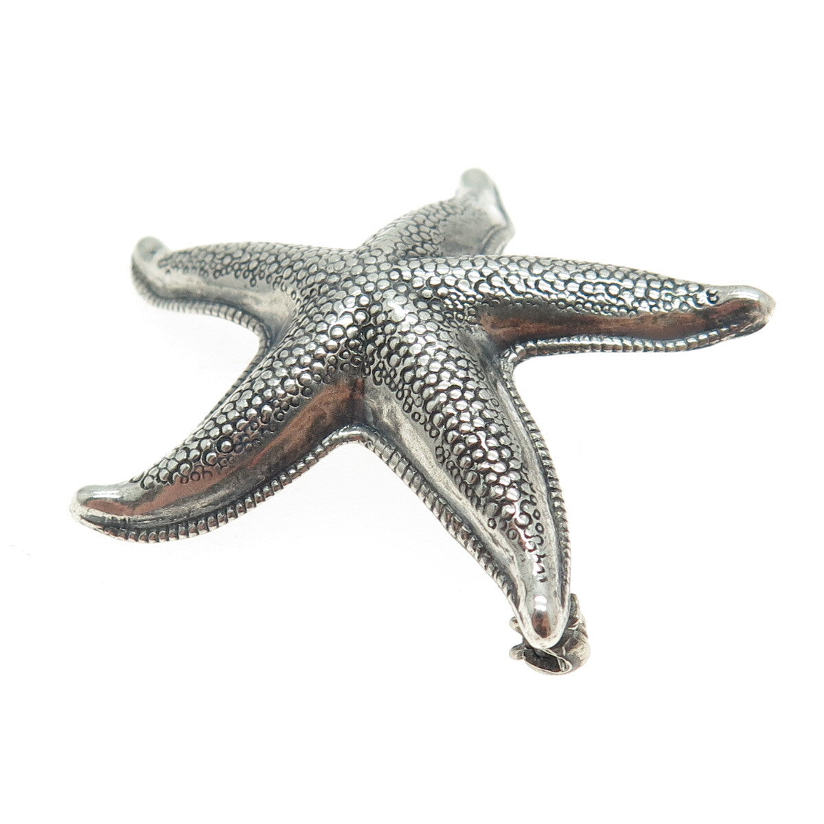 BEAU 925 Sterling Silver Antique Art Deco Starfish Oxidized Pin Brooch