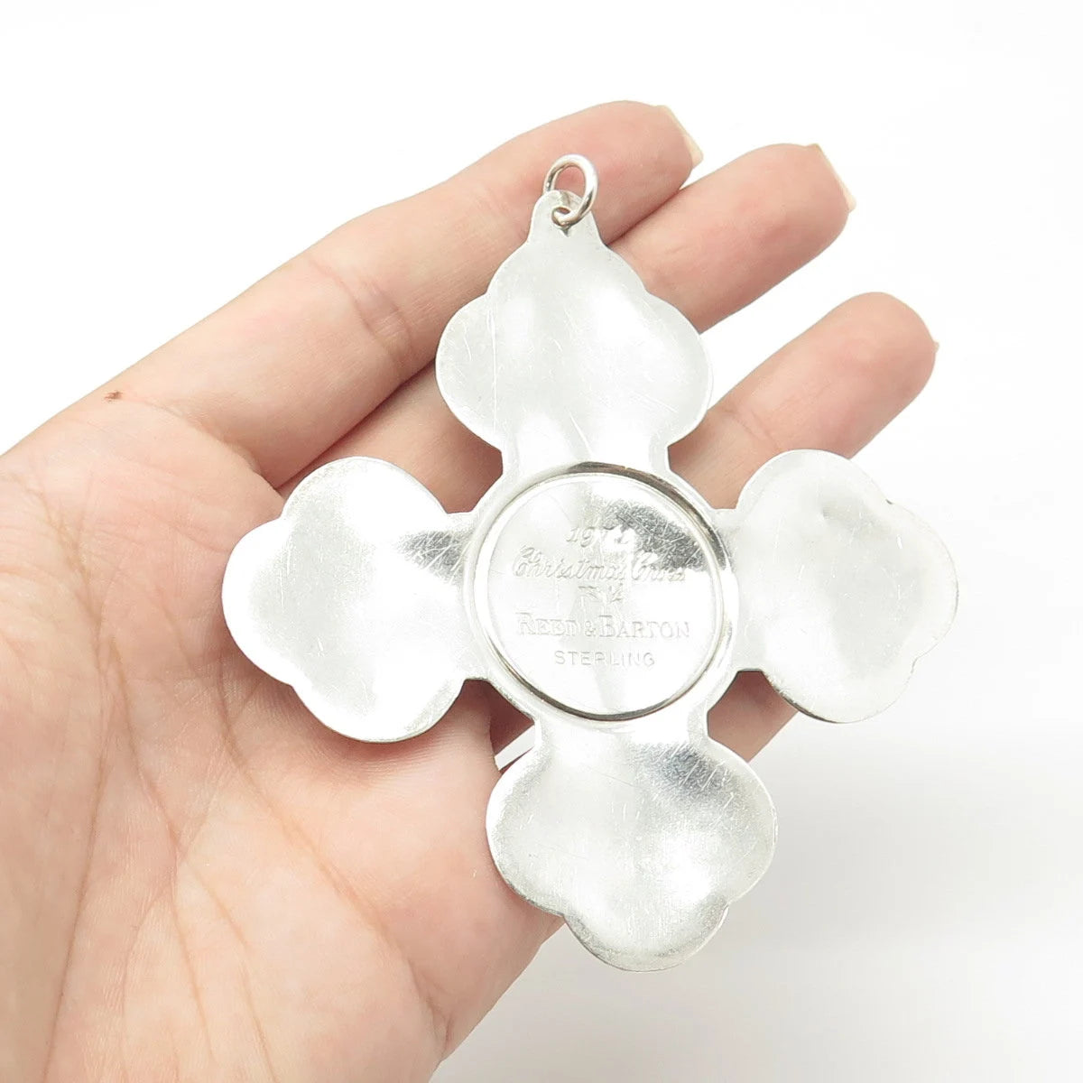 925 Sterling Silver Vintage Reed & Barton 1971 Christmas Cross Ornament