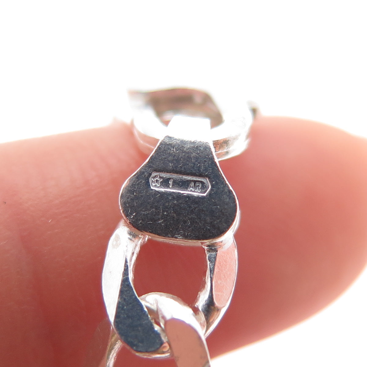 925 Sterling Silver Vintage Italy Curb Chain Necklace 24"