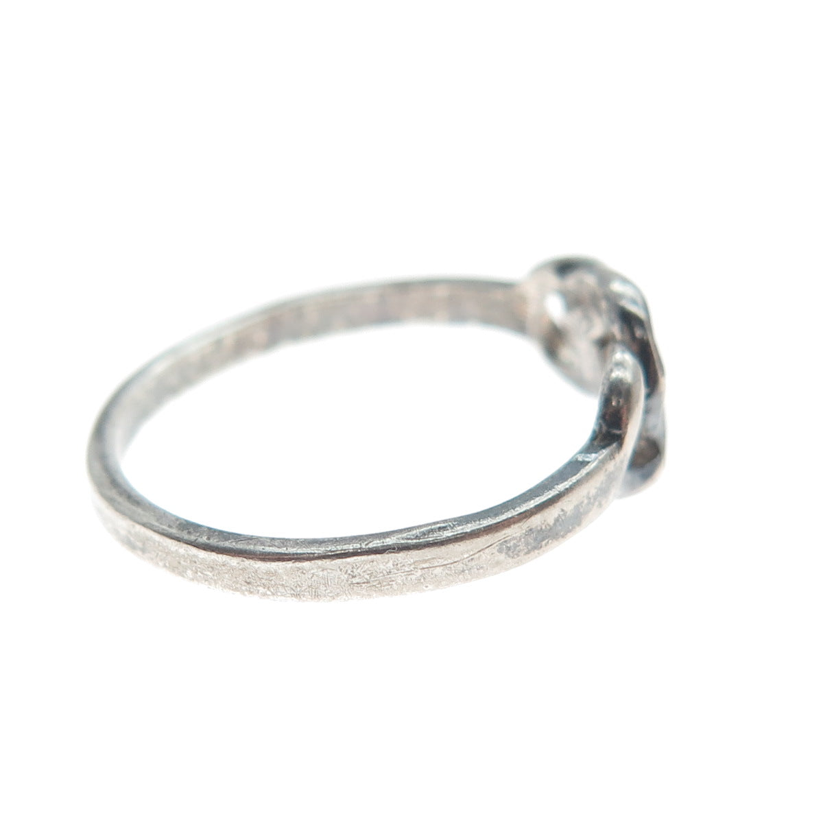 LISA LEE CREATIONS 925 Sterling Vintage Interlocked Circle Oxidized Ring Size 6