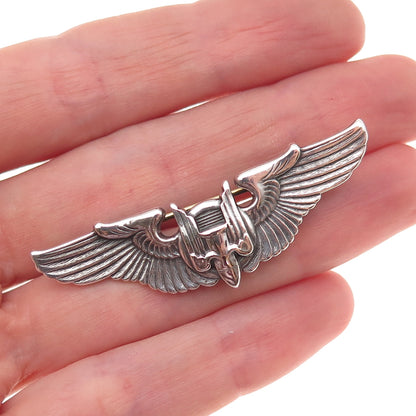 925 Sterling Silver Antique WWII US Army Air Force Aerial Gunner Pin Brooch