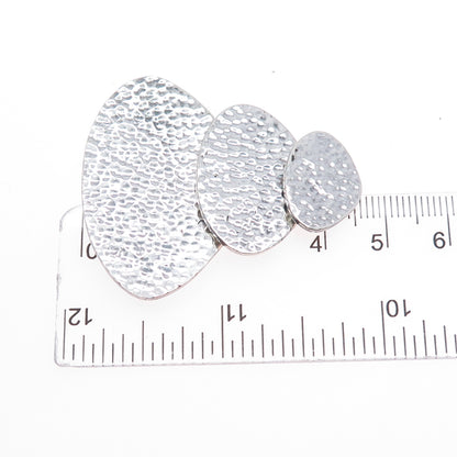 925 Sterling Silver Vintage Modernist Hammered Slide Pendant