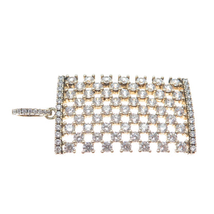 DESIGNS BY YAGI 925 Sterling Gold Plated Round-Cut Shaped C Z Sparkle Pendant