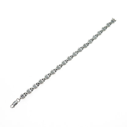 CAROLYN POLLACK 925 Sterling Vintage Real Turquoise Inlay Heart Bracelet 7.25"