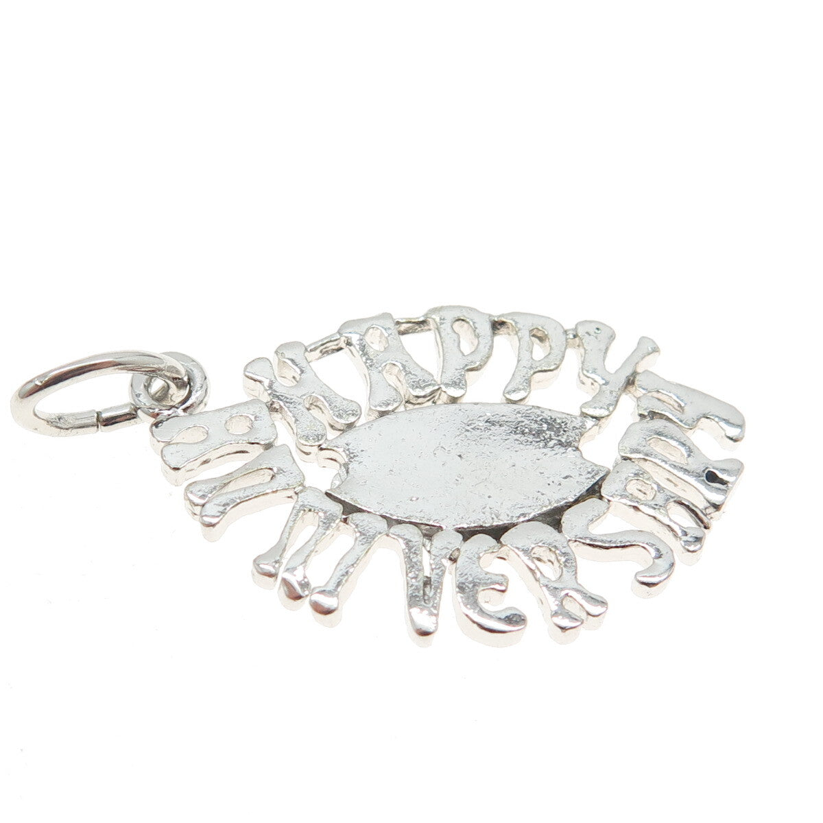 925 Sterling Silver Vintage "Happy Anniversary" Pendant