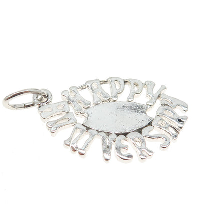 925 Sterling Silver Vintage "Happy Anniversary" Pendant