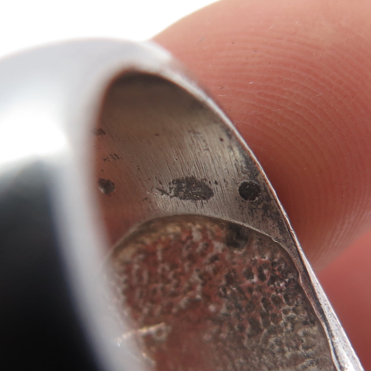 925 Sterling Silver Vintage Modernist Oxidized Ring Size 7.5