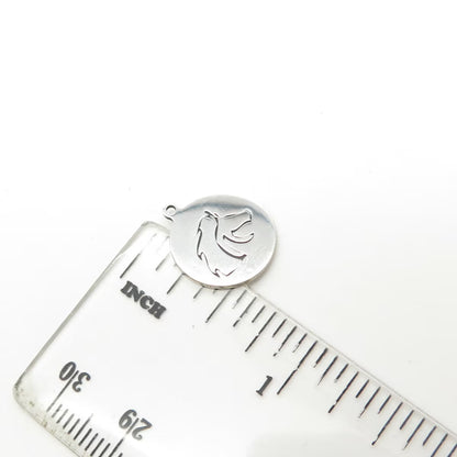 925 Sterling Silver USA Two In Town Horse Charm Pendant