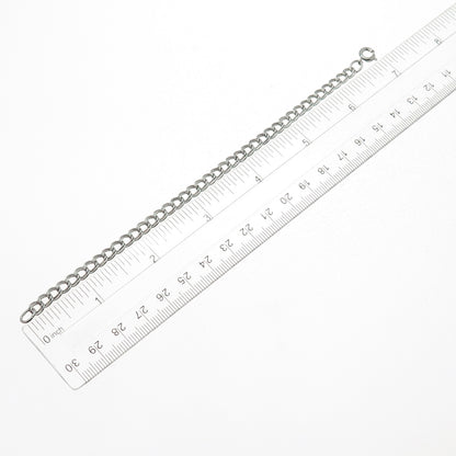 925 Sterling Silver Vintage Double Curb Link Bracelet 7"