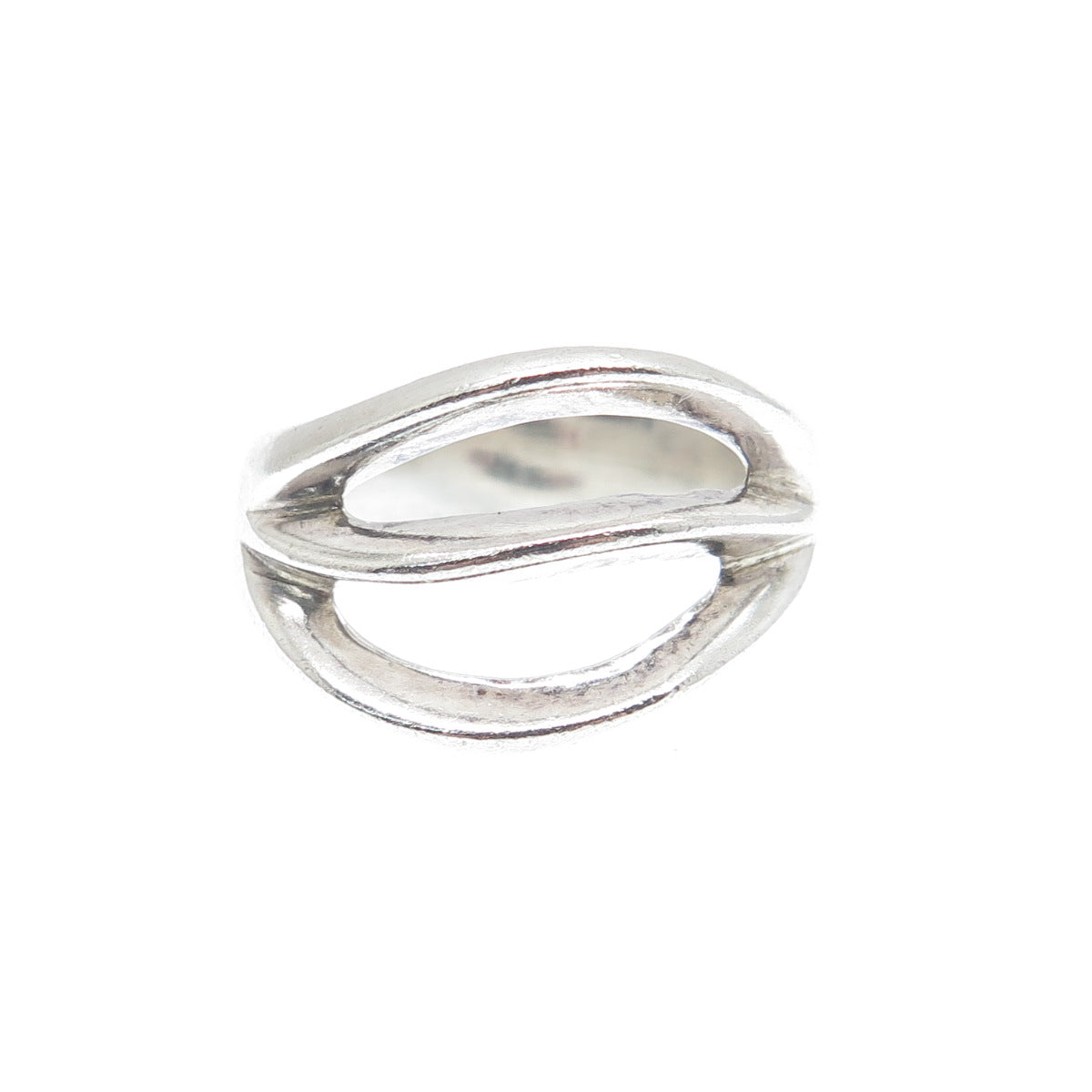 925 Sterling Silver Vintage Mexico Modernist Ring Size 7.75