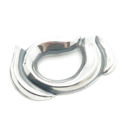 925 Sterling Silver Vintage Mexico Modernist Heart Pin Brooch