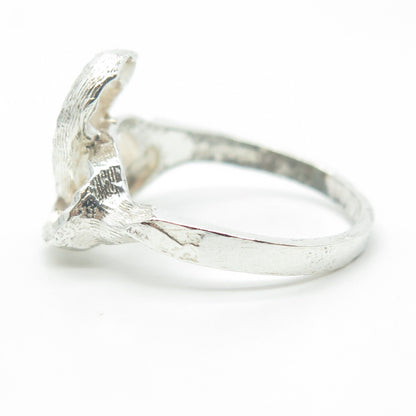 925 Sterling Silver Vintage Modernist Ring Size 8.5