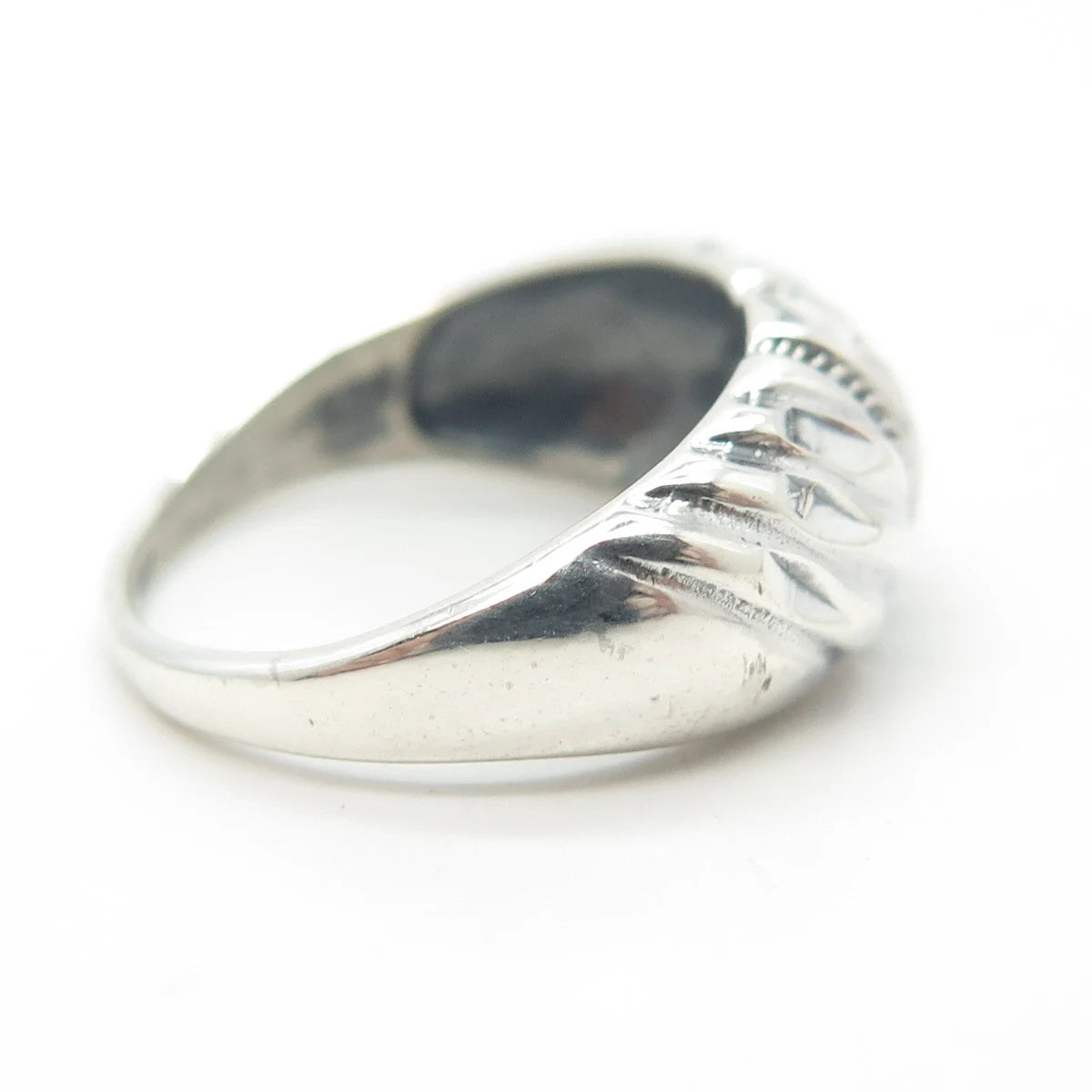 925 Sterling Silver Vintage Twisted Puffy Ring Size 5.75