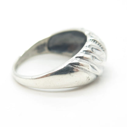 925 Sterling Silver Vintage Twisted Puffy Ring Size 5.75