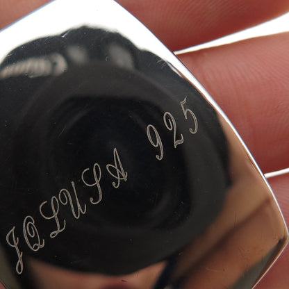 JOLUSA 925 Sterling Silver Real Round-Cut Sapphire Cross Pendant