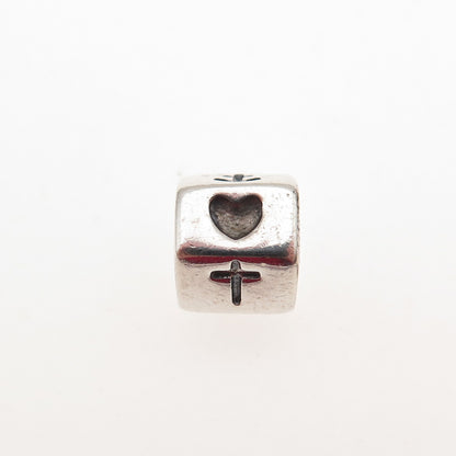 Pandora 925 Sterling Silver Faith Hope & Love Slide Bead Charm
