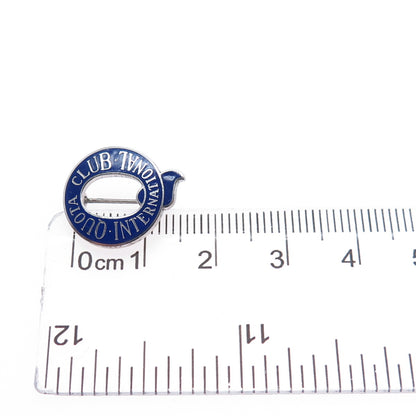 LGB BALFOUR Sterling Silver Vintage Enamel International Quota Club Pin Brooch