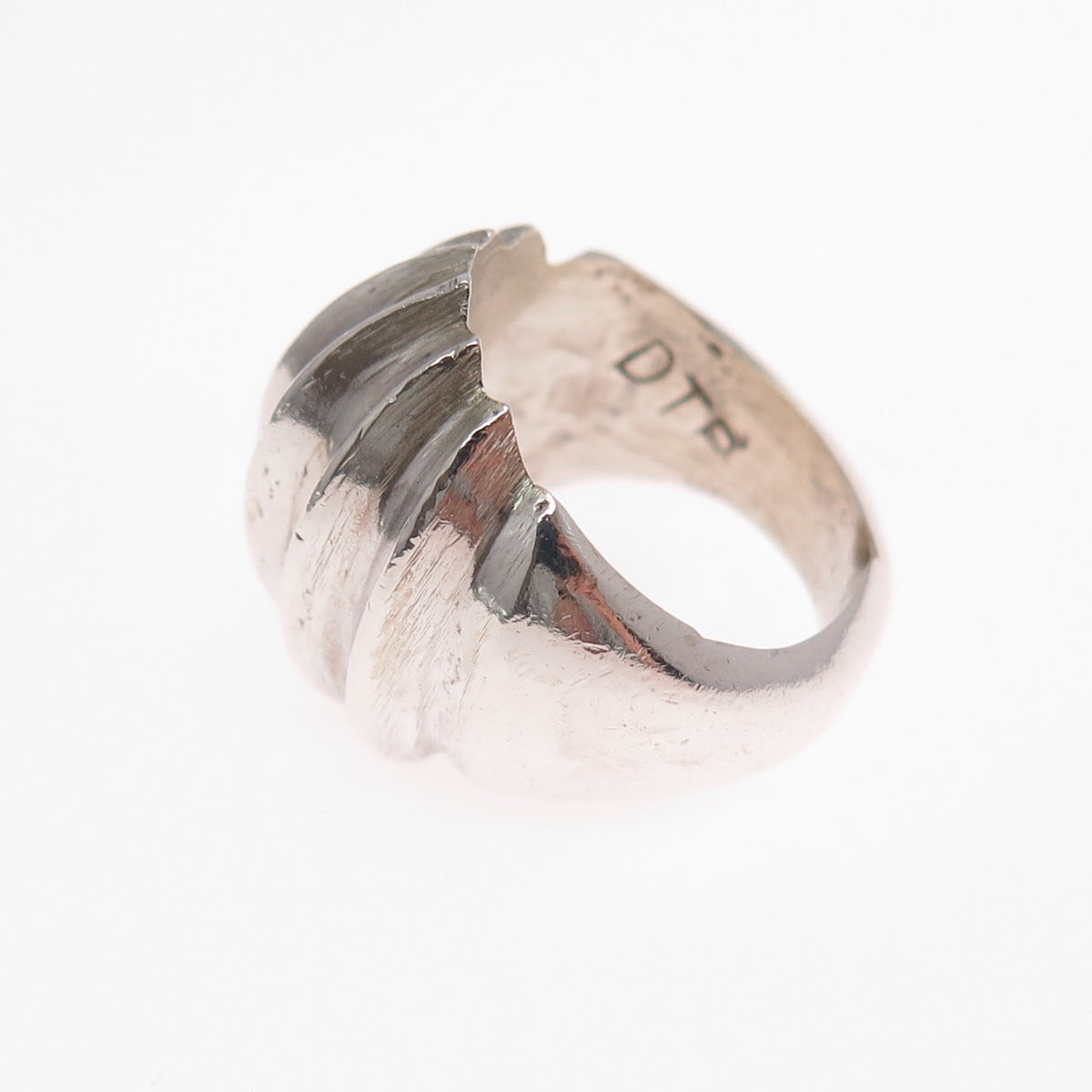 DENE TSOSIE BINI NAVAJO Old Pawn Sterling Silver Vintage Ribbed Ring Size 5.5